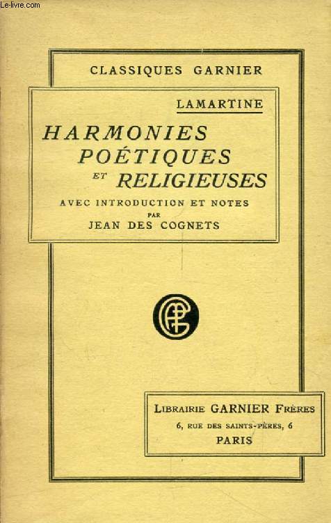 HARMONIES POETIQUES ET RELIGIEUSES