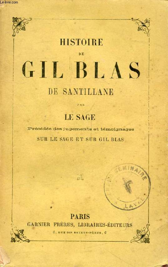 HISTOIRE DE GIL BLAS DE SANTILLANE