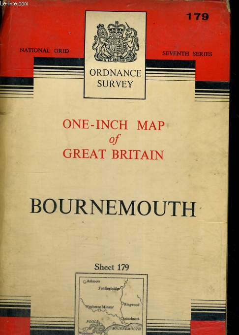 ONE-INCH MAP OF GREAT BRITAIN, BOURNEMOUTH, SHEET 179