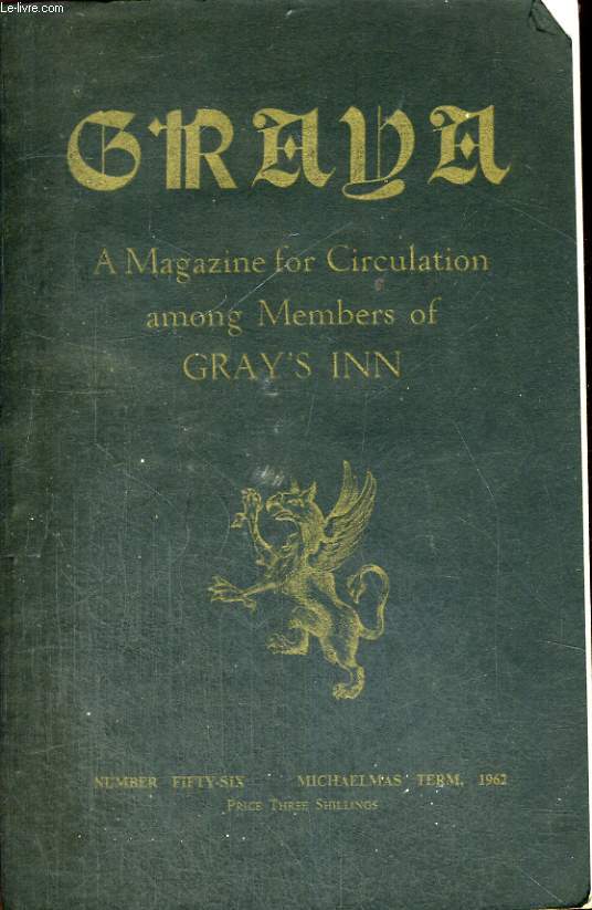 GRAYA N 56, THE OFFICE OF MASTER OF THE ROLLS BY LORD EVERSHED, LORD MERRIVALE, OLD BAILEY 1878 BY LEONARD CAPLAN...