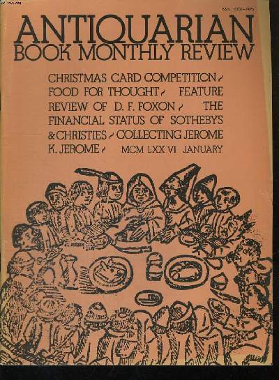 LOT DE 7 MAGAZINES : ANTIQUARIAN BOOK MONTHLY REVIEW, JANUAR, FEBRUAR, MARCH, APRIL/MAY, OCTOBER, NOVEMBER, DECEMBER 1976, VOL. 3 : N1,2,3,4/5,10,11,12