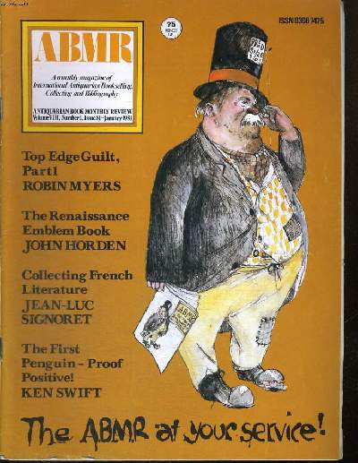 LOT DE 10 MAGAZINES : ANTIQUARIAN BOOK MONTHLY REVIEW, JANUAR, MARCH TO JUNY AND AUGUST TO DECEMBER 1981, VOL. VIII : N1,3,4,5,6,8,9,10,11,12