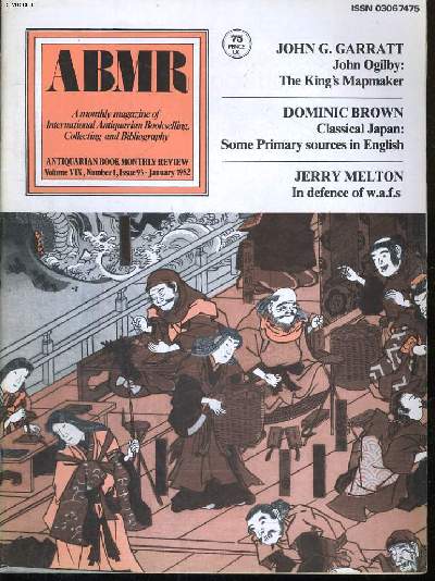 LOT DE 6 MAGAZINES : ANTIQUARIAN BOOK MONTHLY REVIEW, JANUAR TO JUNY 1982, VOL. IX : N1 TO N6