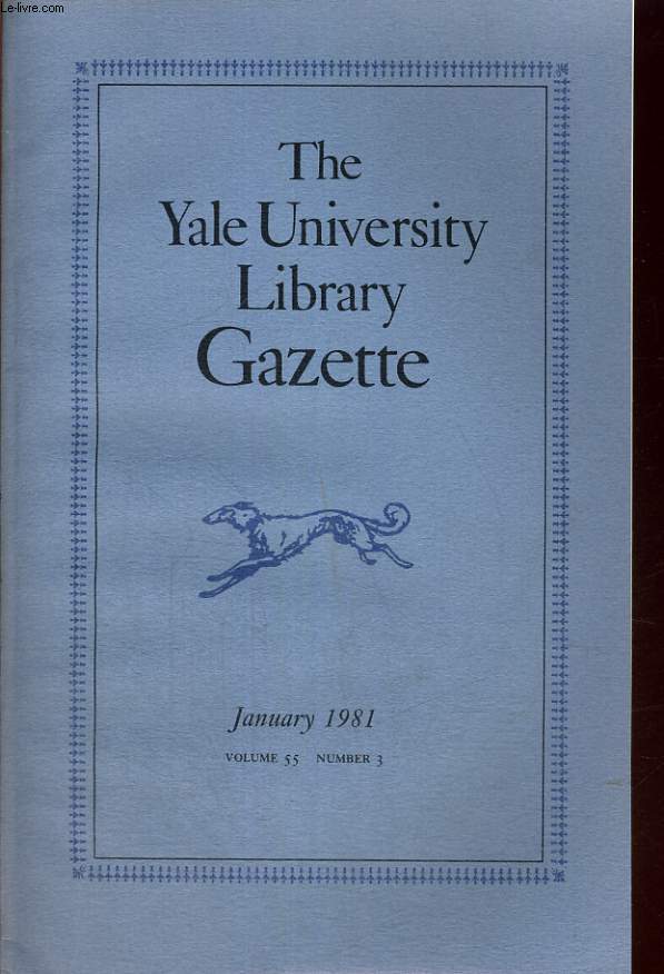 THE YALE UNIVERSITY LIBRARY GAZETTE. VOLUME 55 NUMBER 3. PUBLISHING CLARENCE DAY by ALFRED A. KNOPF.
