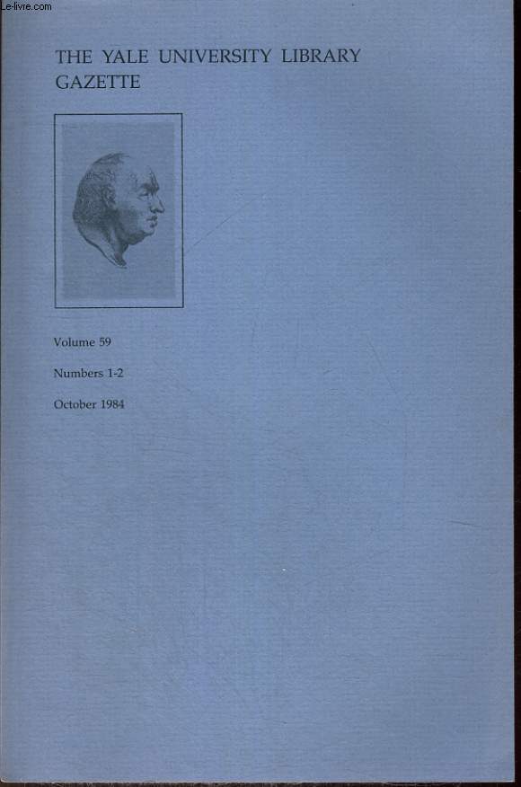 THE YALE UNIVERSITY LIBRARY GAZETTE. OCTOBER 1984. VOLUME 59 NUMBER 1-2. SAMUEL JOHNSON WRITERby HERMAN W. LIEBERT. / 