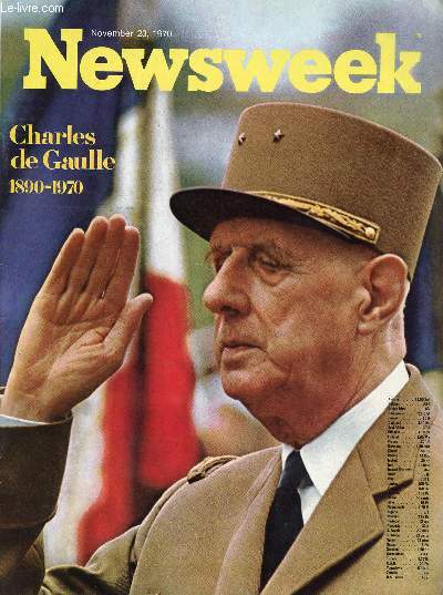 NEWSWEEK, NOV. 23, 1970, CHARLES DE GAULLE, 1890-1970