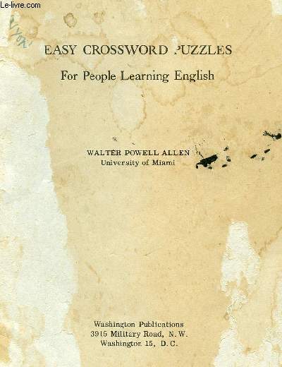 EASY CROSSWORD PUZZLES, FOR PEOPLE LEARNING ENGLISH