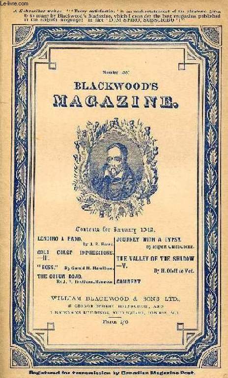 BLACKWOOD'S MAGAZINE, VOL. 263, N 1587, JAN. 1948 (Contents: LENDING A HAND, By J. B. Foers. GOLD COAST IMPRESSIONS. -III, 