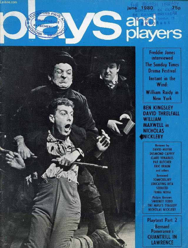 PLAYS AND PLAYERS, VOL. 27, N 9 (321), JUNE 1980 (Contents: Scottish Scene Cordelia Oliver Who is this Freddie Smith anyway? Freddie Jones Southampton Drama Festival Stephen Jeffreys Instant in the Wind (New York) W.A. Raidy Reviews Educating Rita...)