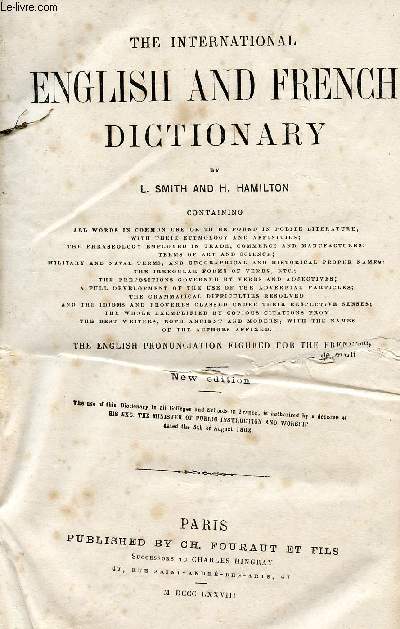 THE INTERNATIONAL ENGLISH AND FRENCH DICTIONARY