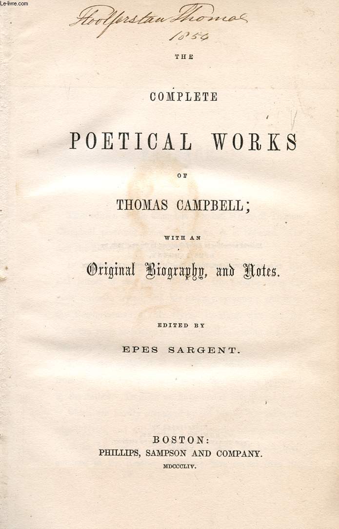 THE COMPLETE POETICAL WORKS OF THOMAS CAMPBELL