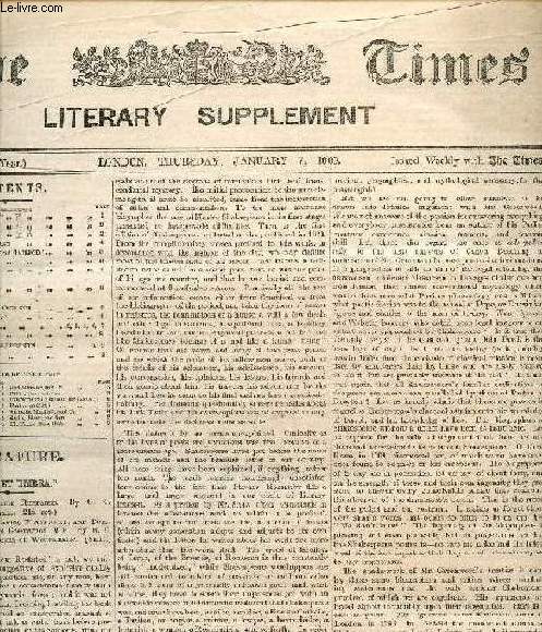 THE TIMES, LITERARY SUPPLEMENT, 8th YEAR, JAN.-DEC. 1909 (Contents of n 365: 'Nomen et Umbra'. Our Military Requirements. Billiards. Talleyrand's Niece in England. A Posthumous Drama by 'Fiona Macleod'. Venice. The Far East. Fiction. Correspondance...)