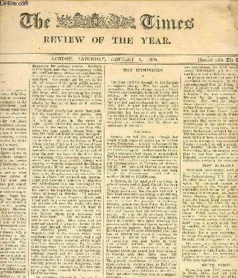 THE TIMES, LITERARY SUPPLEMENT, 15th YEAR, JAN.-DEC. 1916 (Contents of n 729: Review of the Year 1915. England at the New Year. The Balkan Peoples. Finland. An Empire Builder. The Gold Coast. Instinct and Intelligence. The Poems of Tegner...)