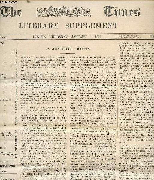 THE TIMES, LITERARY SUPPLEMENT, 30th YEAR, JAN.-DEC. 1931 (Contents of n 1146: A Juvenile Drama. Heart in Mouth. Confederate Cavalrymen. The World in 1929. Early Natal. Food in War Time Russia. Old Whitehall. The Cardinal of Lorraine. Hunter Artists...)