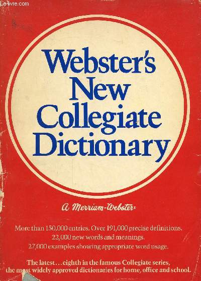 WEBSTER'S NEW COLLEGIATE DICTIONARY