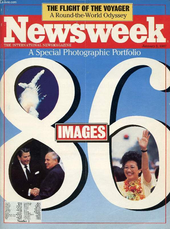 NEWSWEEK, JAN. 5, 1987 (Contents: 86 Images, A Special Photographic Portfolio. Up, Up and around (the plane Voyager). Ronald Reagan...)