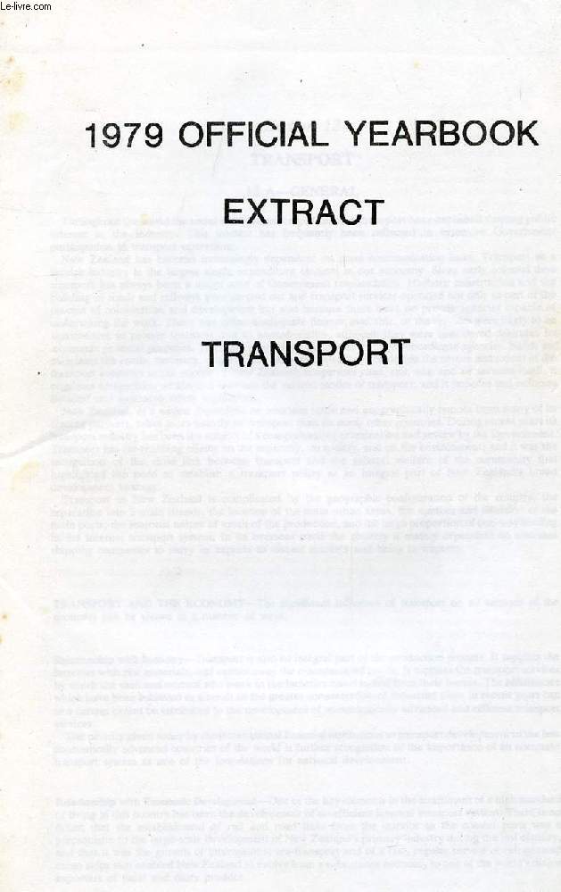 1979 OFFICIAL YEARBOOK EXTRACT, TRANSPORT (NEW ZEALAND)
