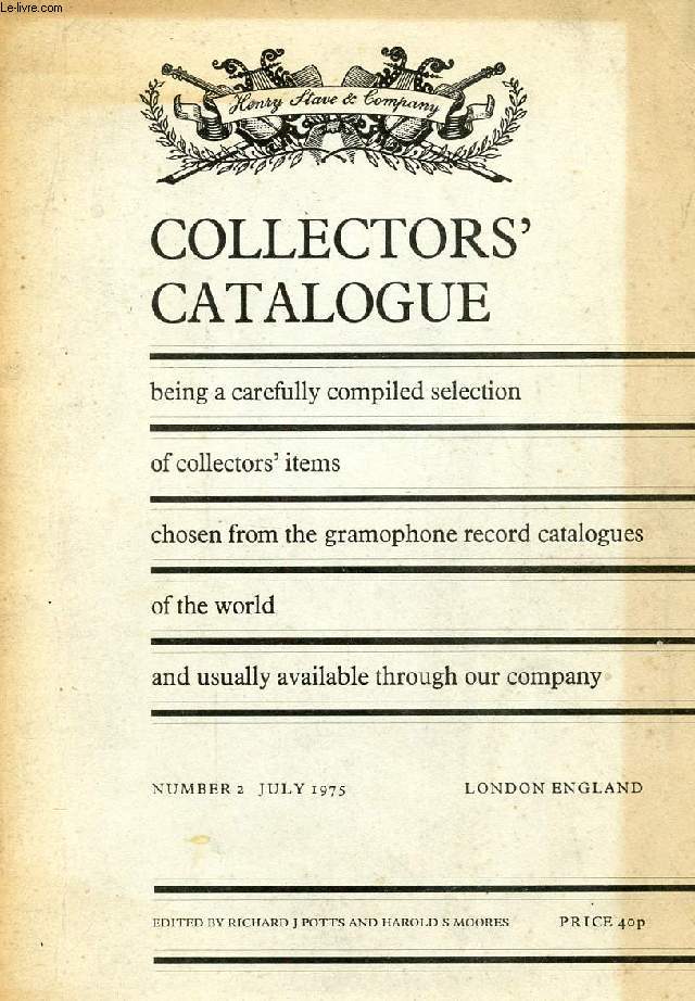 COLLECTOR'S CATALOGUE, N 2, JULY 1975