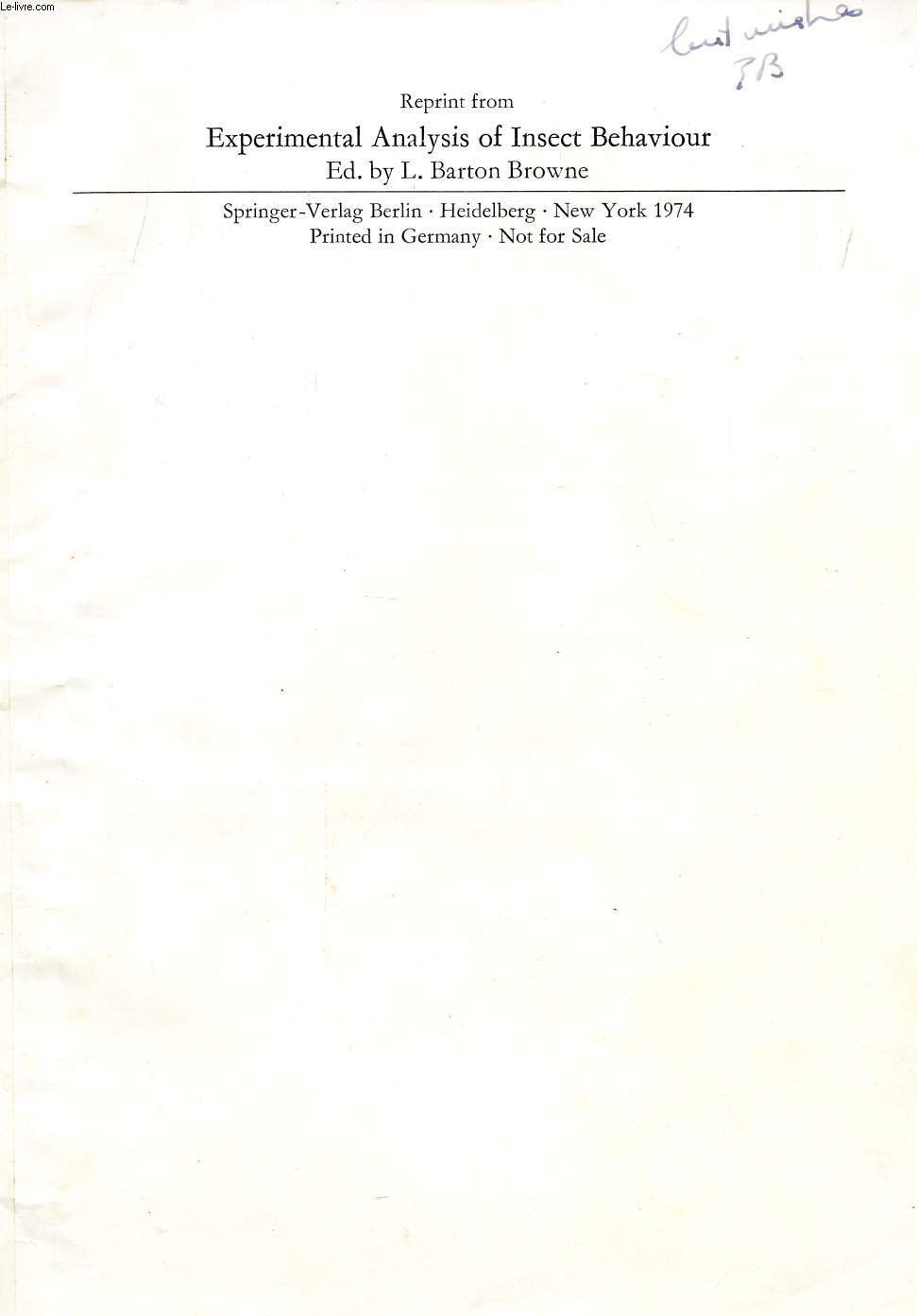 EXPERIMENTAL ANALYSIS OF INSECT BEHAVIOUR (EXTRACT), THE REGULATION OF FOOD INTAKE BY ACRIDIS