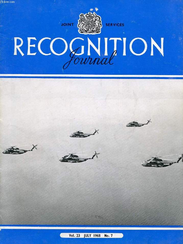 JOINT SERVICES RECOGNITION JOURNAL, VOL. 23, N 7, JULY 1968 (Contents: Sikorsky CH-53A, Sea Stallion (cover). SR.N4 