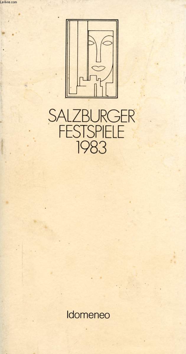 SALZBURGER FESTSPIELE 1983, IDOMENEO (PROGRAMME)