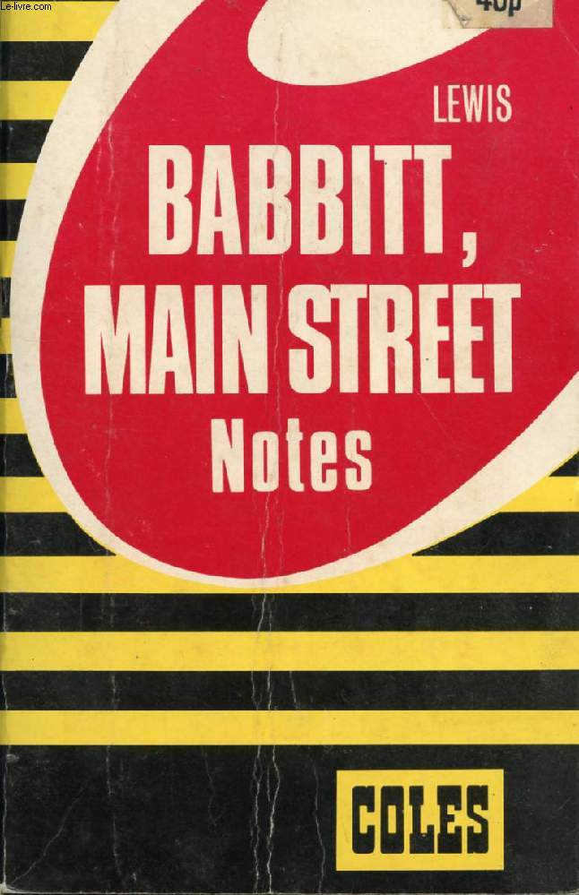 LEWIS, BABBITT, MAIN STREET, COLES NOTES