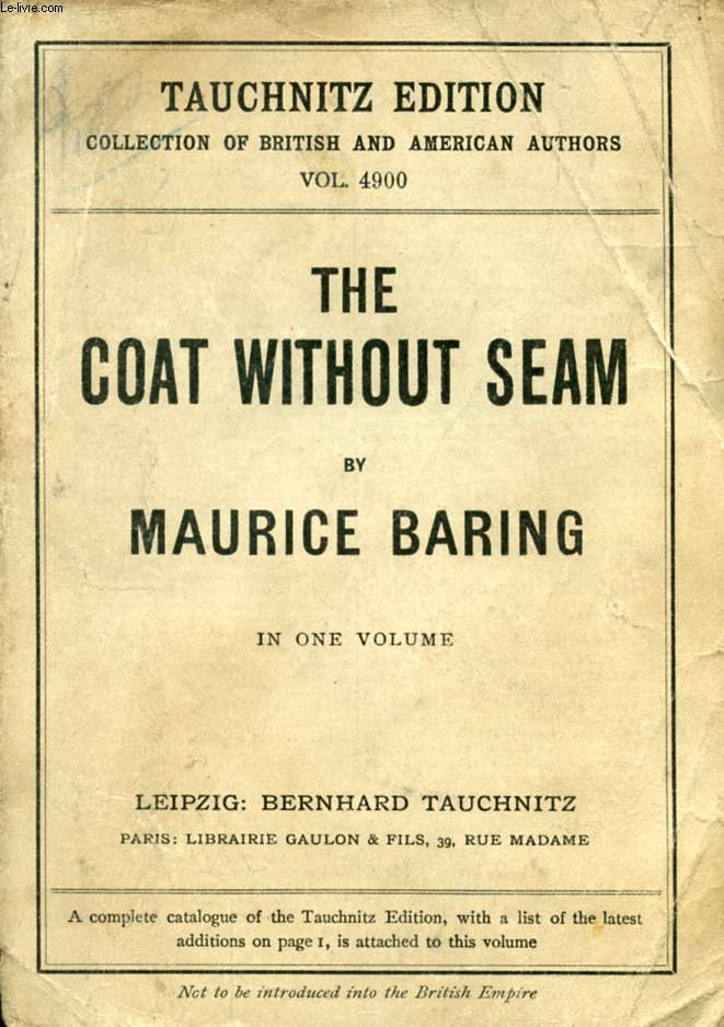 THE COAT WITHOUT SEAM (COLLECTION OF BRITISH AND AMERICAN AUTHORS, VOL. 4900)