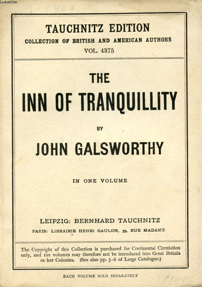 THE INN OF TRANQUILLITY, STUDIES AND ESSAYS (COLLECTION OF BRITISH AND AMERICAN AUTHORS, VOL. 4375)
