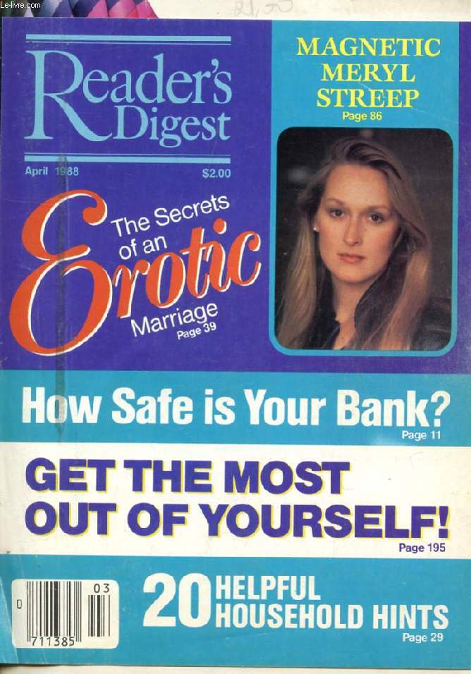 READER'S DIGEST, APRIL 1988 (Contents: The Budget -America's Billion-Dollar Shame Ralph Kinney Bennett. A Triumph of Family Sheldon Kelly. Ties That Bind - and Gag! Erma Bombeck. Gorbachev's Hidden Agenda New York Times. Conquering Cancer...)