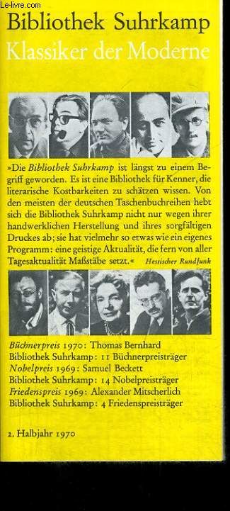 BILIOTHEK SUHRKAMP. KLASSIKER DER MODERNE