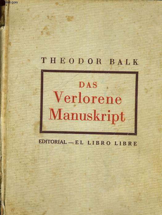 DAS VERLORENE MANUSKRIPT