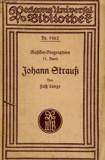 JOHANN STRAUSS - FRITZ LANGE - 1913 - Photo 1/1