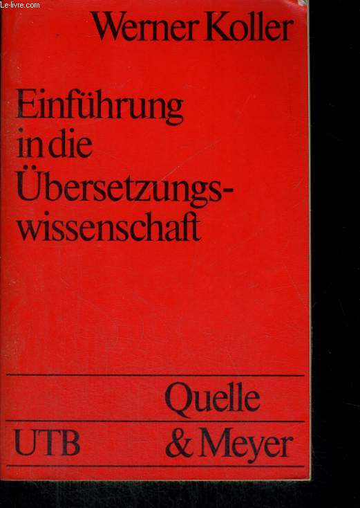 EINFHRUNG IN DIE BERSETZUNGWISSENSCHAFT