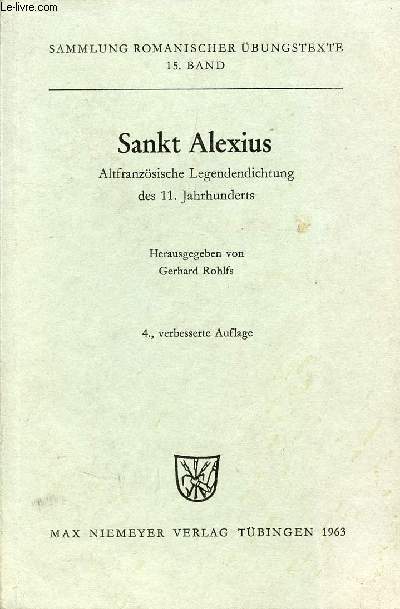 SANKT ALEXIUS, ALTFRANZSISCHE LEGENDENDICHTUNG DES 11. JAHRUNDERTS