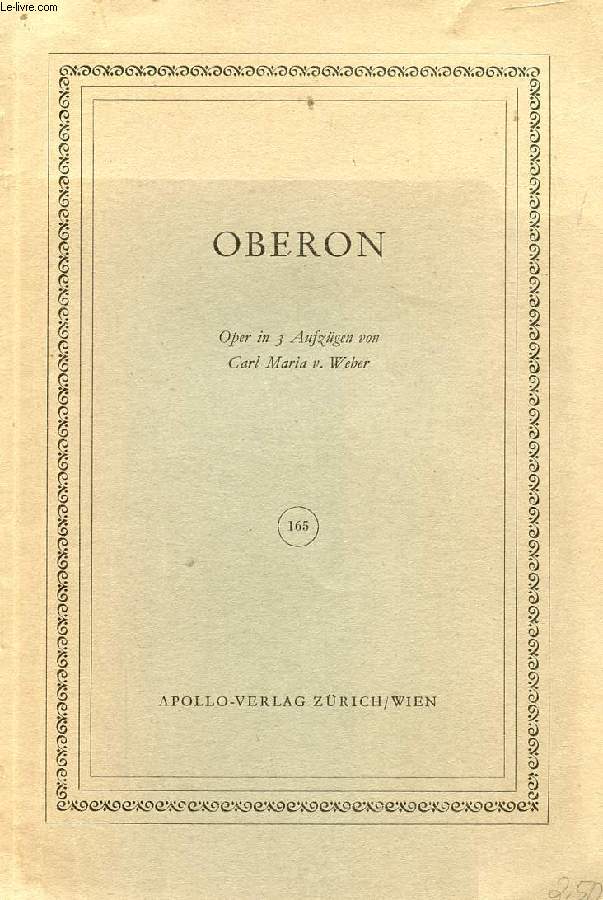 OBERON, OPER IN DREI AUFZGEN