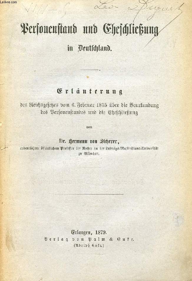 PERSONENSTAND UND EHESCHLIEUNG IN DEUTSCHLAND