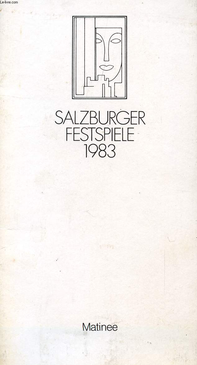 SALZBURGER FESTSPIELE 1983, VIERTE MOZART-MATINEE (PROGRAMME)