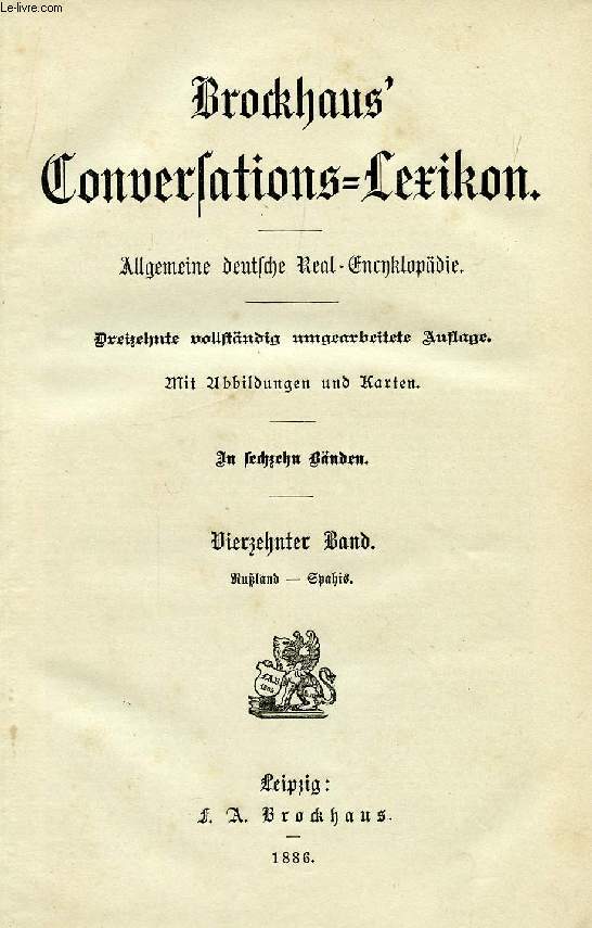 BROCKHAUS' CONVERSATIONS-LEXIKON, VIERZEHNTER BAND, RULAND-SPAHIS