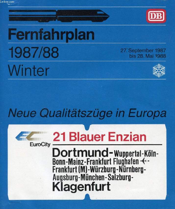 FERNFAHRPLAN, 1987/1988, WINTER