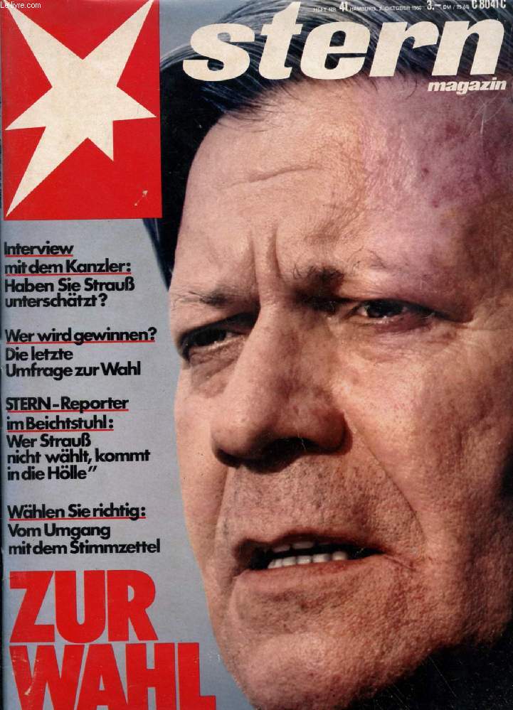 STERN MAGAZIN, HEFT Nr. 41, 33 JAHR, 2-8 OKT. 1980 (Inhalt: Architektur: Vor 100 Jahren wurde der Klner Dom vollendet. Auszeichnung: Ernesto Cardenal - Priester Revolutionr und Kulturminister von Nicaragua - erhlt den Friedenspreis des Deutschen...)