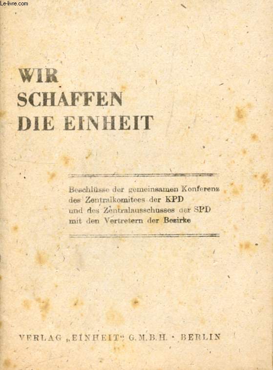 WIR SCHAFFEN DIE EINHEIT