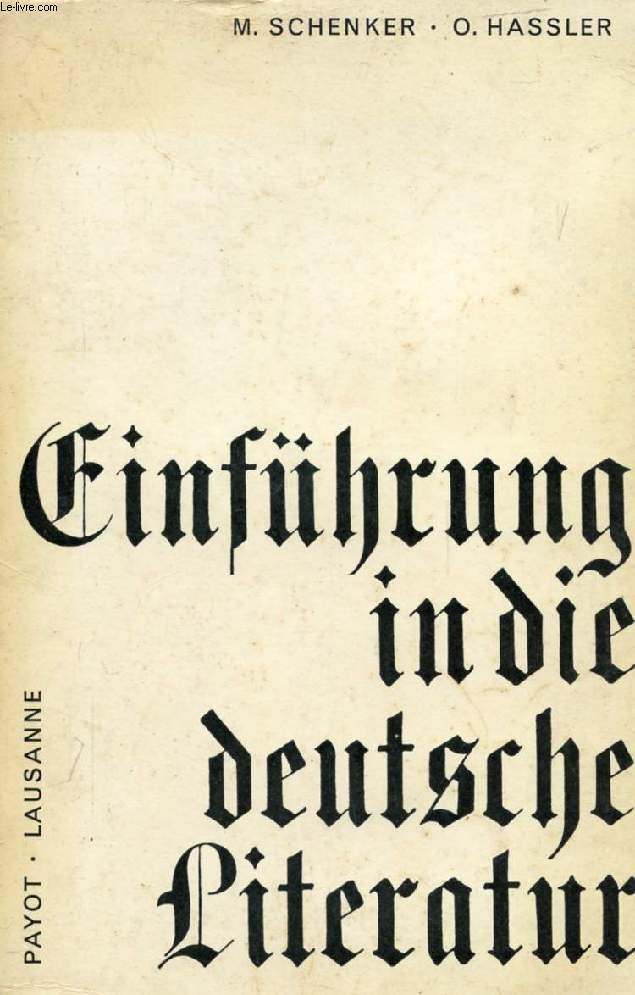 EINFHRUNG IN DIE DEUTSCHE LITERATUR