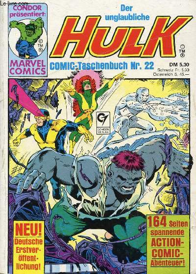 DER UNGLAUBLICHE HULK, COMIC-TASCHENBUCH Nr. 22
