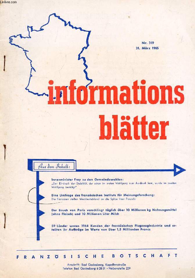INFORMATIONS BLTTER, Nr. 319, MRZ 1965