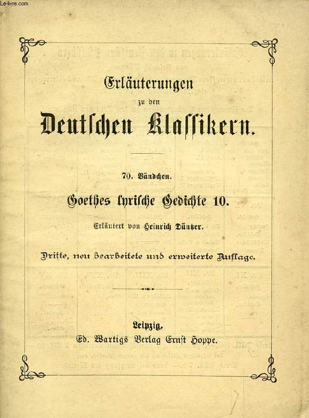 GOETHES LYRISCHE GEDICHTE, 10, VERMISCHTE GEDICHTE (SCHLU), KUNST