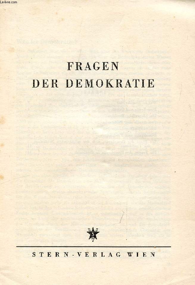FRAGEN DER DEMOKRATIE