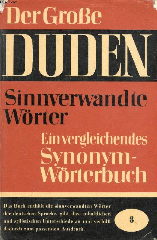 DER GROE DUDEN, VERGLEICHENDES SYNONYMWRTERBUCH