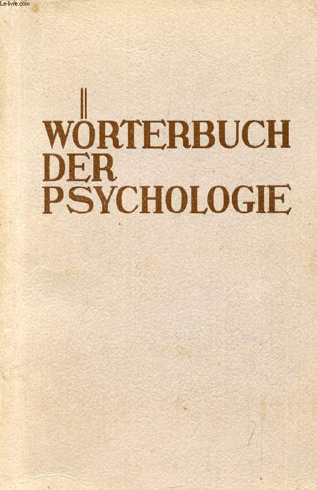 WRTERBUCH DER PSYCHOLOGIE
