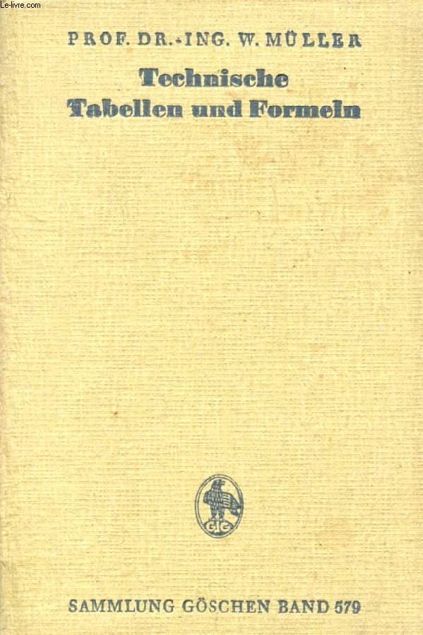TECHNISCHE TABELLEN UND FORMELN