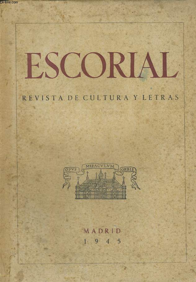 ESCORIAL, REVISTA DE CULTURA Y LETRAS, N51, 1945